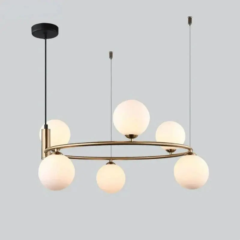Lustre en perles de verre blanc