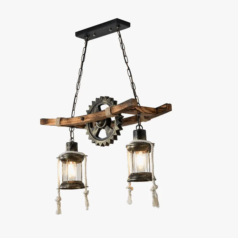 Suspension Vintage en Bois de Collection