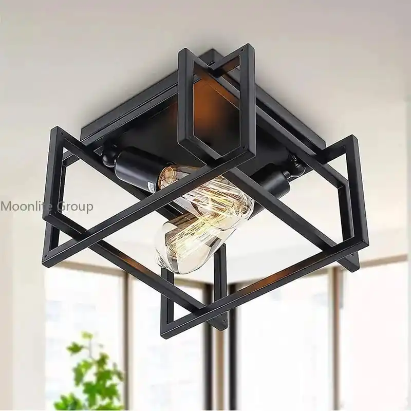 Plafonnier Vintage en Fer Forgé - Idéal pour Cuisine, Salle à Manger et Chambre