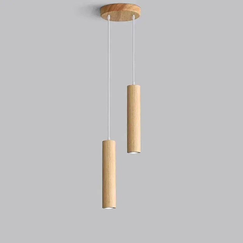 Suspension en bois moderne LED pour salle à manger, chambre et restaurant