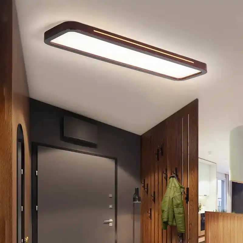 Lampes rectangulaires en bois pour chambre à coucher - Élégance Bois