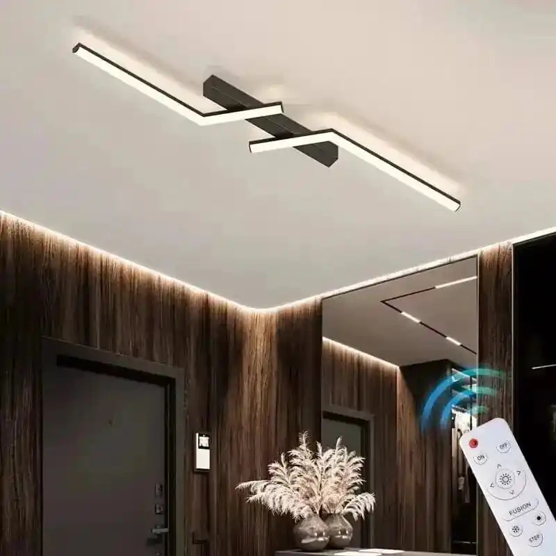 Plafonnier LED Moderne pour Salon, Salle À Manger, Chambre Principale et Bureau - Or et Noir