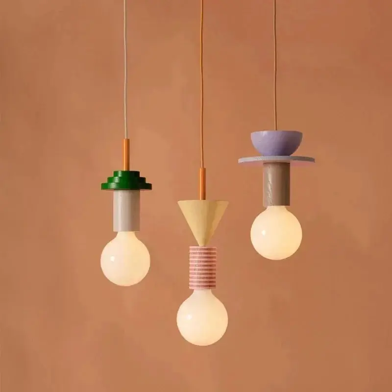 Lampe nordique en bois - Suspension LED - Décoration lumineuse pour la maison