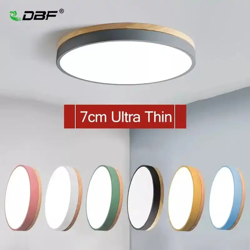 Plafonnier Nordique LED en Bois à 7 Couleurs pour Salon - 3 Lumières Ajustables - Idéal pour Chambre et Couloir