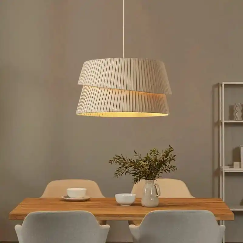 Lustre Wabi Sabi Crème Français Suspension LED pour Intérieur Minimaliste