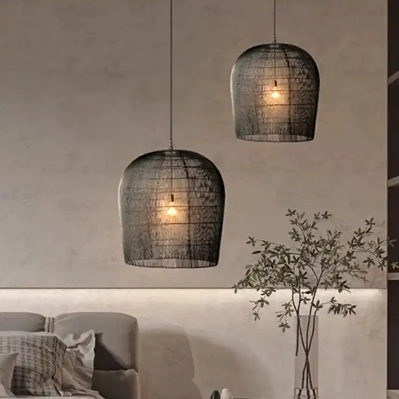 Suspension japonaise Wabi Sabi en rotin artisanal