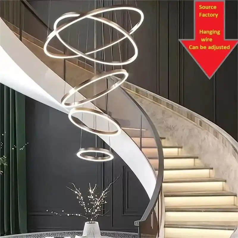 Lustre LED Moderne pour Rondes Suspensions au Plafond