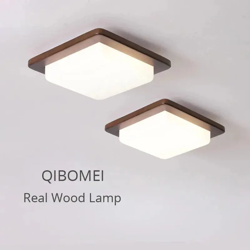 Lustres lumineux en bois véritable LED pour une décoration moderne de la maison