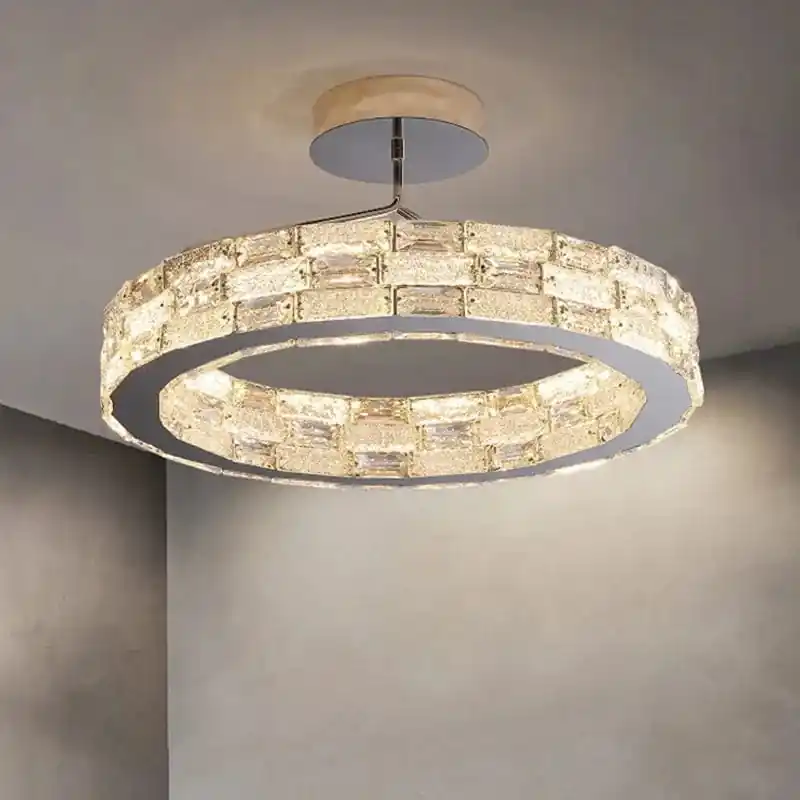 Plafonnier LED en cristal au design moderne - Luxe Illuminé