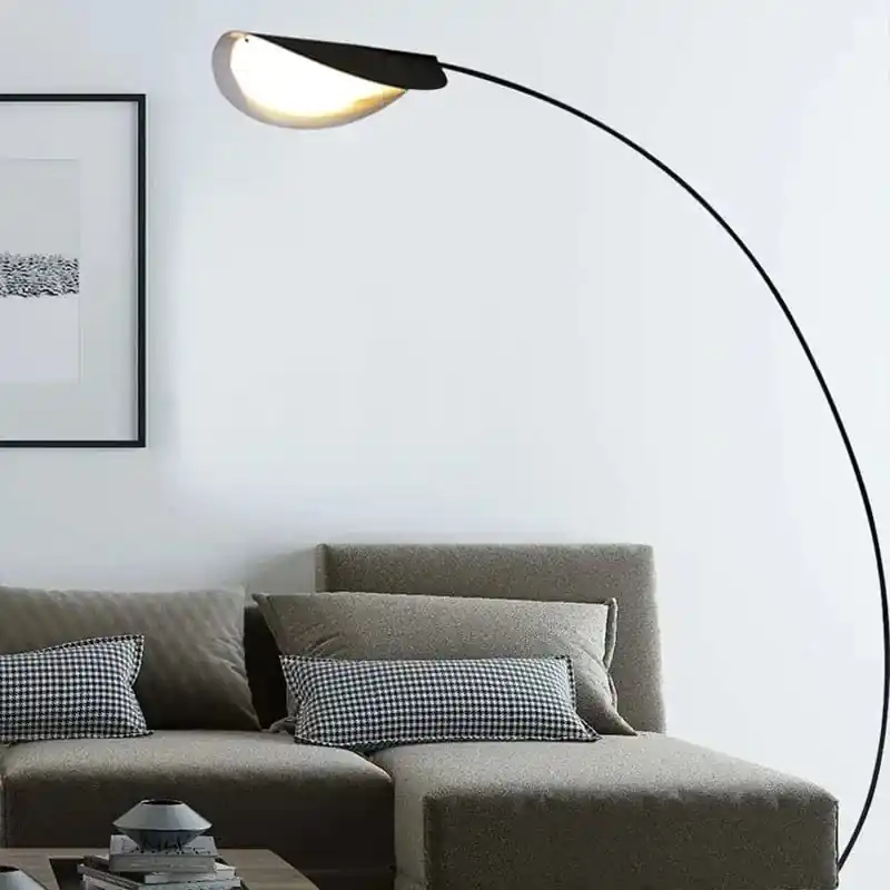 Nordique Noir Parabolique LAMPADAIRE LED - Chambre et Chevet, Lampe de Lecture Créative - Salon et Déco Eclairage Ambiance