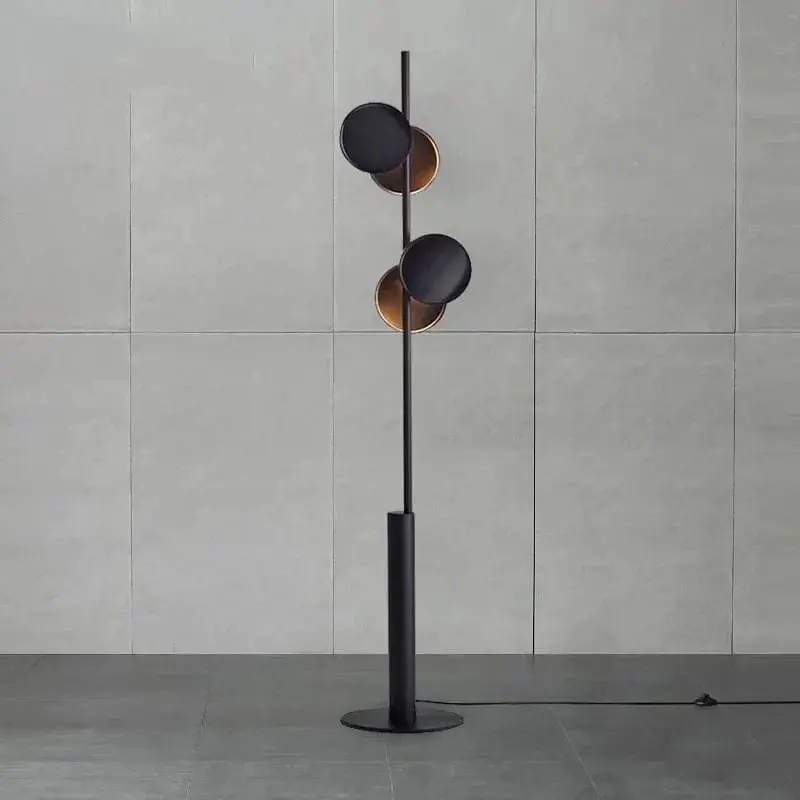 Lampadaire Minimaliste Vintage Nordique Noir Métal - Design Artistique - Grande Atmosphère.