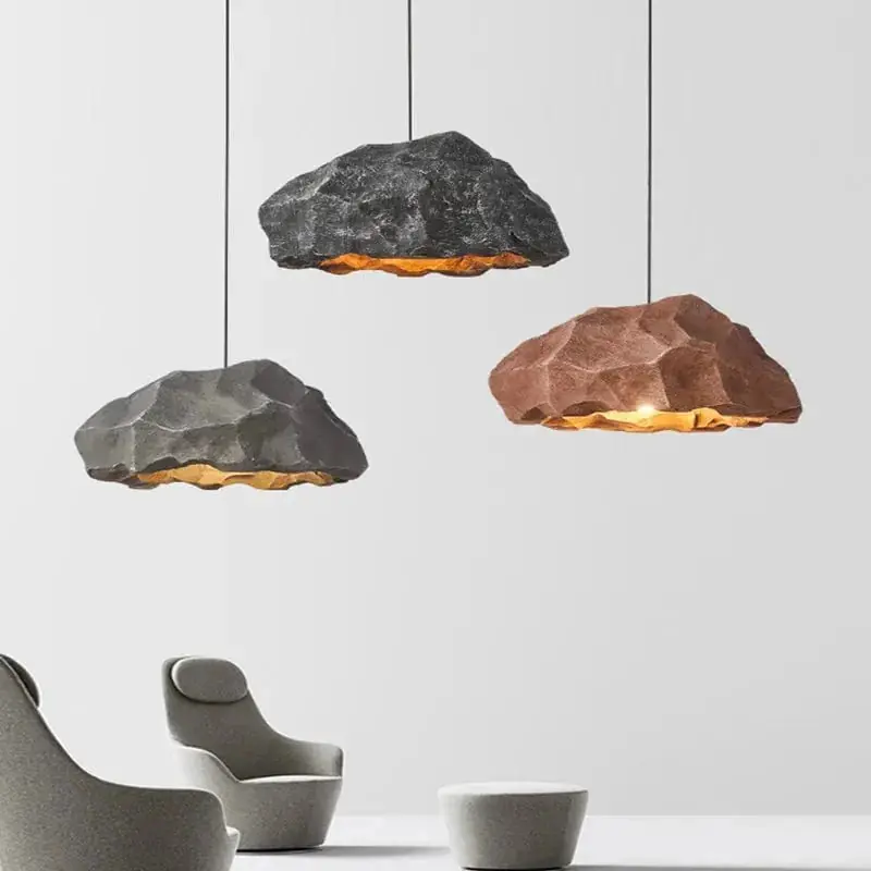 Lustre LED nordique design Wabi Sabi pour une décoration créative et moderne