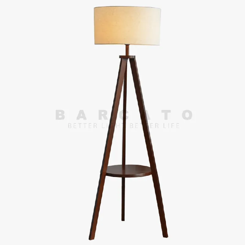 Lampadaire en bois moderne nordique pour salon et café LED Art déco