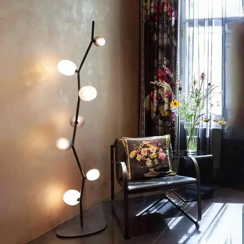 Lampe sur pied de verre de lierre au Design nordique et créatif