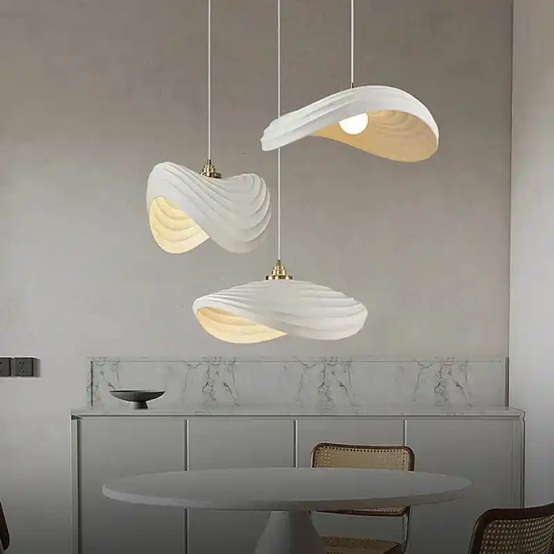 Suspension lumineuse Nordique Minimaliste Wabi Sabi Crème Style Led