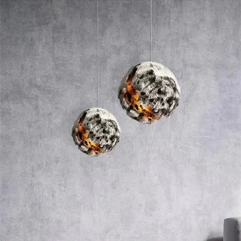 LED Lustre Suspension Wabi Sabi Rétro - Éclairage Planète Lumières Restaurant Bar Art