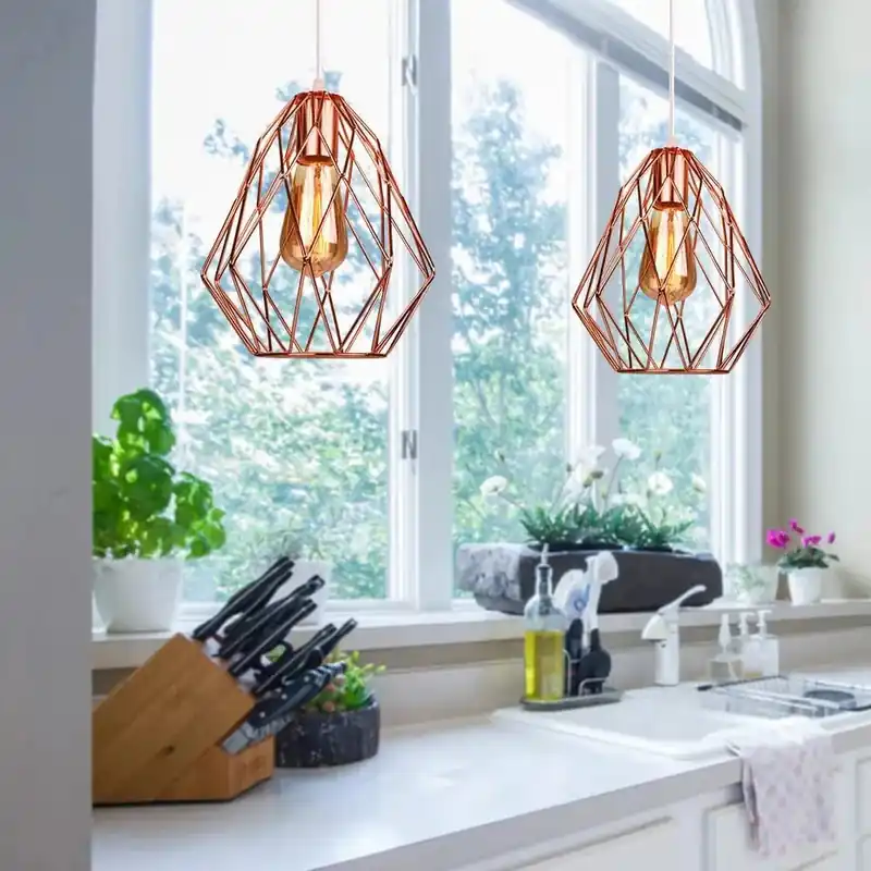 Moderne Vintage Loft Lampe Suspension LED Lustre Rétro en Fer pour Maison Salon et Cuisine