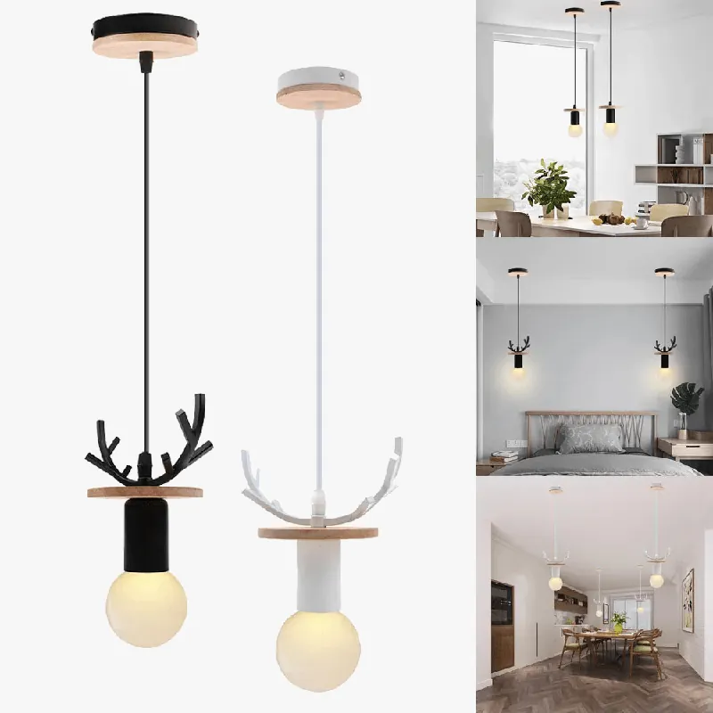 Suspension Nordique en Bois avec Lumières LED pour Cuisine, Bar, Hôtel, Chambre d'Enfants et Décoration Maison