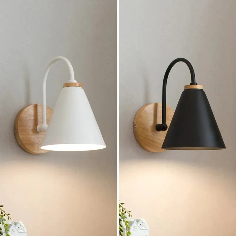 Applique murale LED Macaron en bois massif nordique.