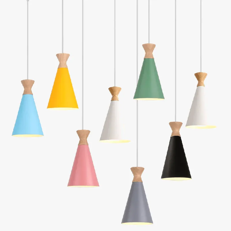 Suspension intérieure LED Nordique Moderne en Bois - Luminaire Design pour Maison, Cuisine, Chambre et Salon