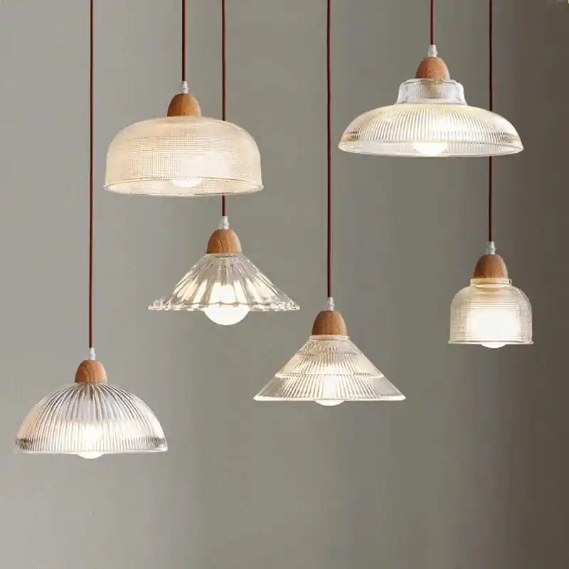 Lustre en verre nordique japonais pour café, restaurant et chambre