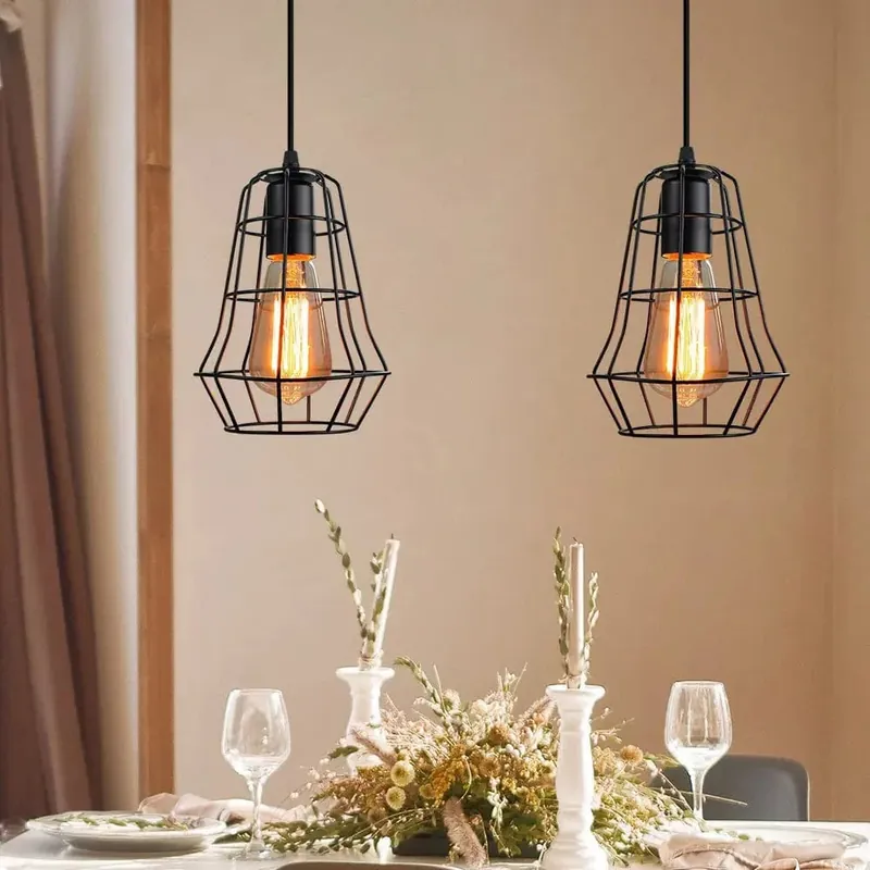 Lustre Vintage Rétro Loft Industriel à Suspendre - Lumières LED pour Maison, Salon, Chambre et Cuisine