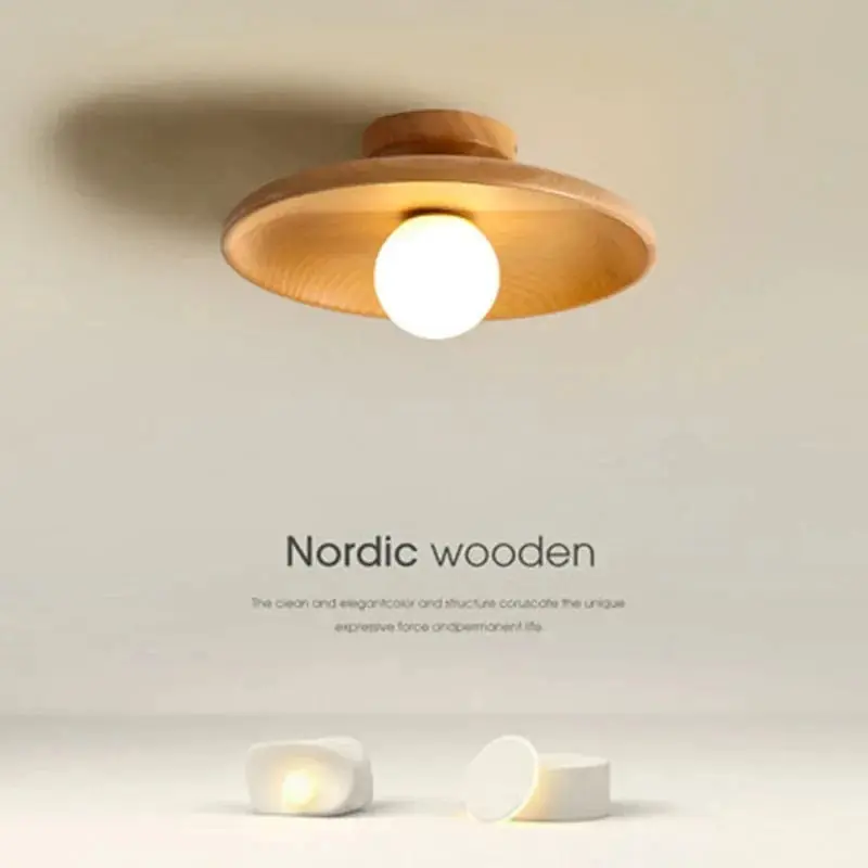 Plafonnier nordique rond en bois : un éclairage de haute qualité pour toutes les pièces de la maison