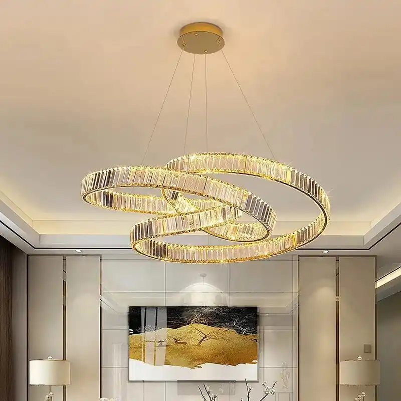 Lustre LED en cristal pour décoration de villa nordique