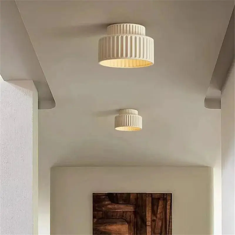 Plafonnier Tristan encastré - Lampe nordique minimaliste - Style Wabi Sabi - Crémeuse - Lumières  - Décoration maison