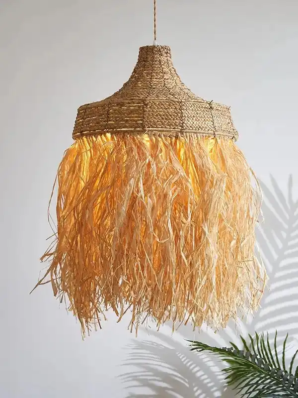 Nouveau Design tissé à la main Wabi Sabi rotin herbe thaïlande japonais Simple naturel australie maison populaire lampes suspendues lumières