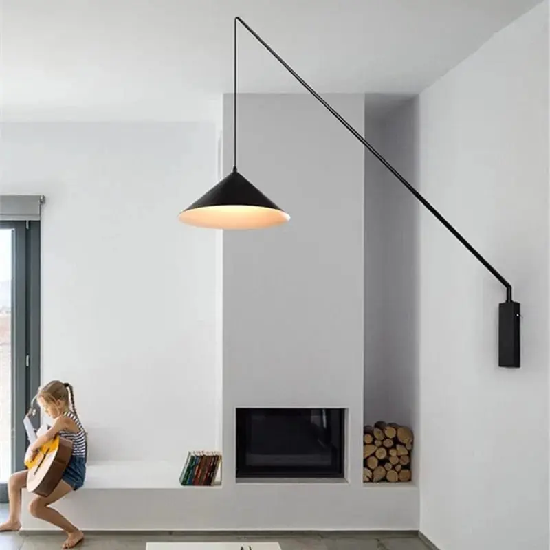 Lampe murale nordique à LED pour la lecture et la déco intérieure.