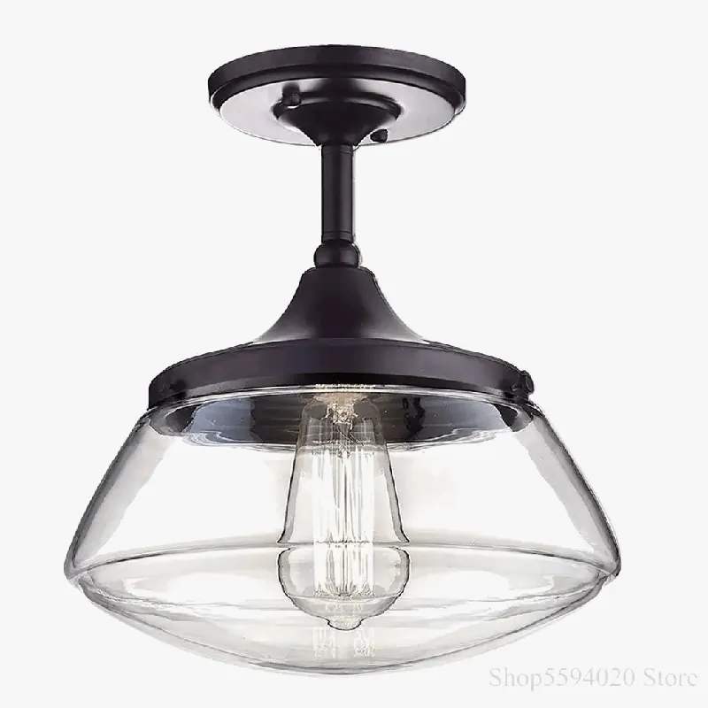 Lustre Rétro-Industriel en Cristal Clair pour Salle à Manger Intérieure