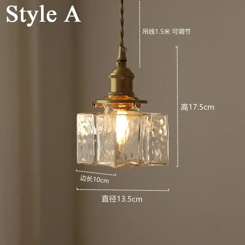 Lustre en verre rétro minimaliste nordique pour chambre à coucher ou salon