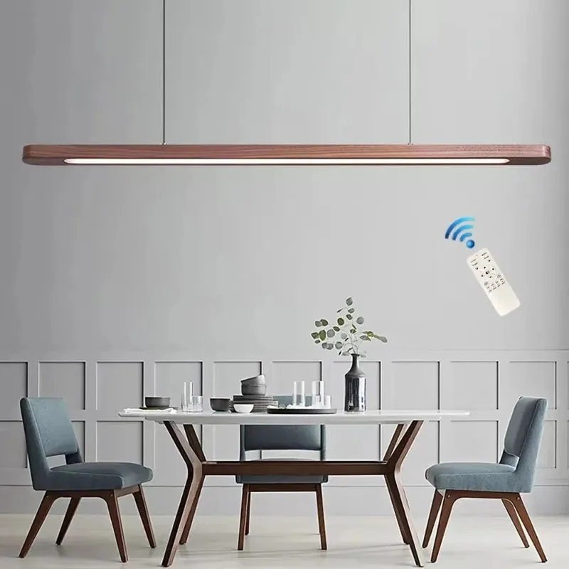 Suspension LED en bois \\"Nordic Glow\\" au design moderne et ovale