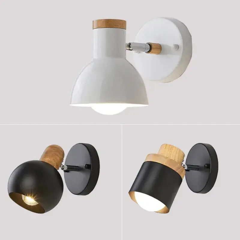 Applique murale LED nordique en bois - Style minimaliste