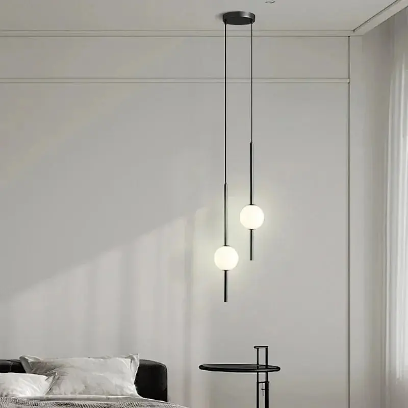Lustre en verre nordique pour suspension lumineuse - Salle à manger, chambre, restaurant et bar.