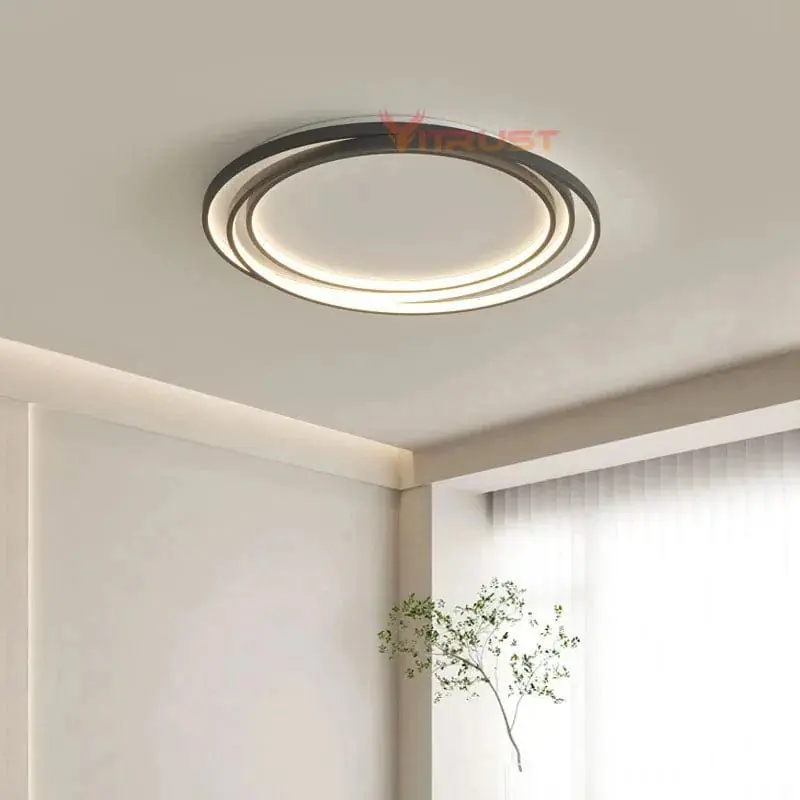 Plafonnier LED nordique moderne pour chambre, salle à manger, cuisine - noir et blanc