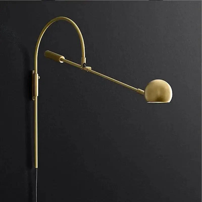 Applique murale rétro rotative G9 - Lampe de chevet élégante, couleur or\\/noir