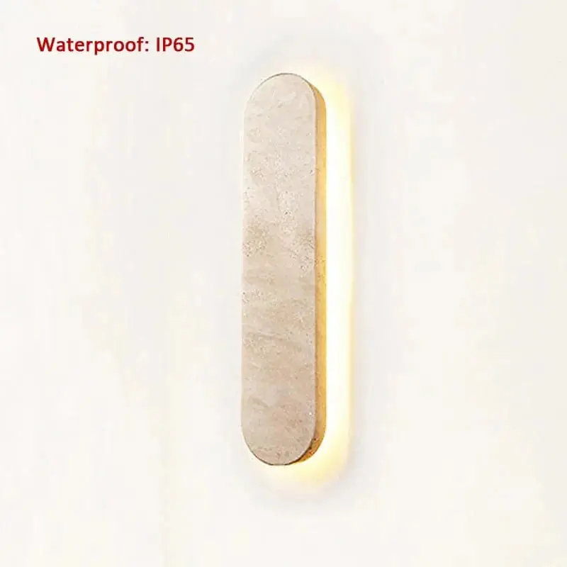 Hôtel Scandinavie Wabi Sabi Cour Élégante: Appliques Murales LED en Pierre Naturelle Beige