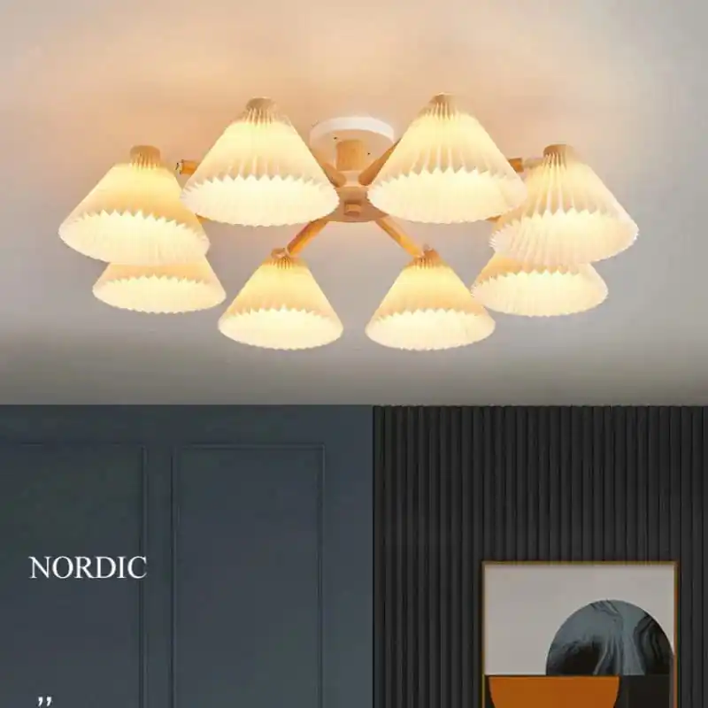 Plafonnier moderne nordique \\"Umbra Wood\\" pour salon salle à manger