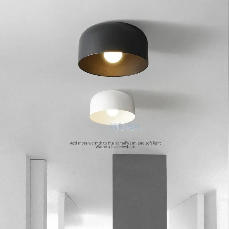 Plafonnier LED noir et blanc moderne pour balcon, allée, hôtel et couloir