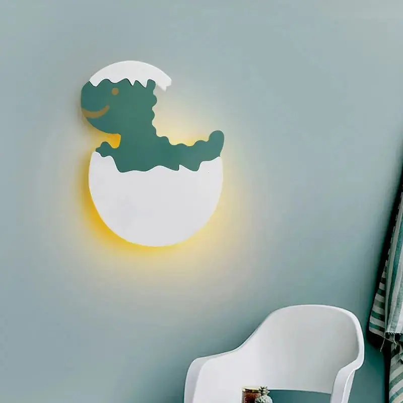 Applique murale LED dinosaure œuf pour chambre d'enfant - Modèle duveteux