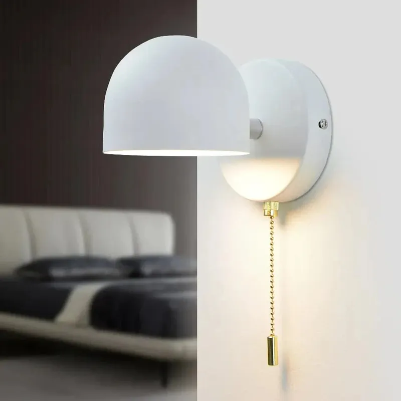 Applique murale LED nordique pour intérieur avec interrupteur - Design élégant pour hôtel, chambre et chevet