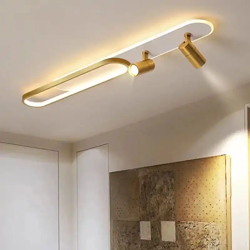 Plafond LED moderne avec projecteurs pour salon, chambre, cuisine et couloir
