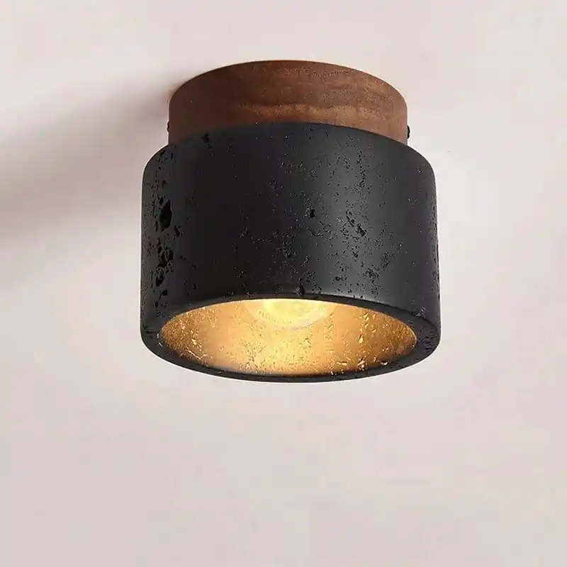 Applique-Suspension LED Nordique Wabi Sabi Noir Marbre Lumière Japonaise