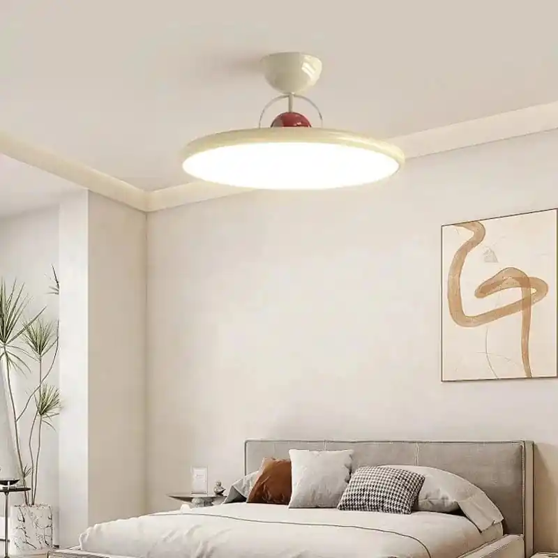 Plafonnier LED nordique en fer crème avec soucoupe volante - Édition Spéciale