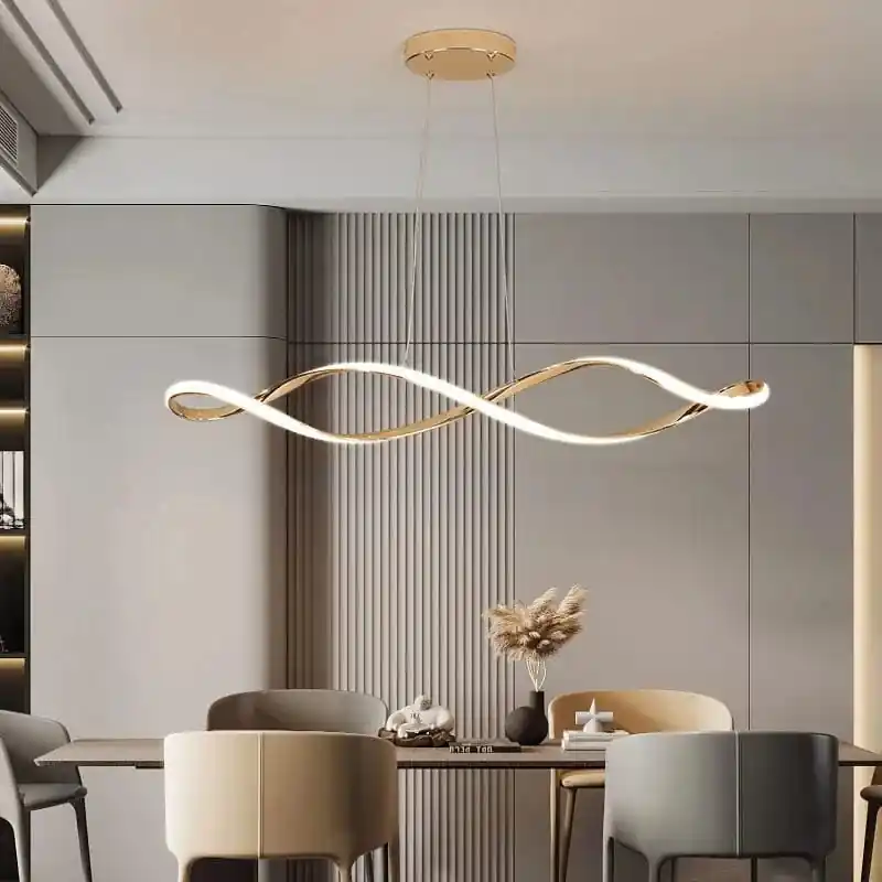 Suspension LED Lustres Modernes pour Salle à Manger Salon Chambre - L92cm - Or\\/Chrome\\/Noir - Télécommande\\/Contrôle APP