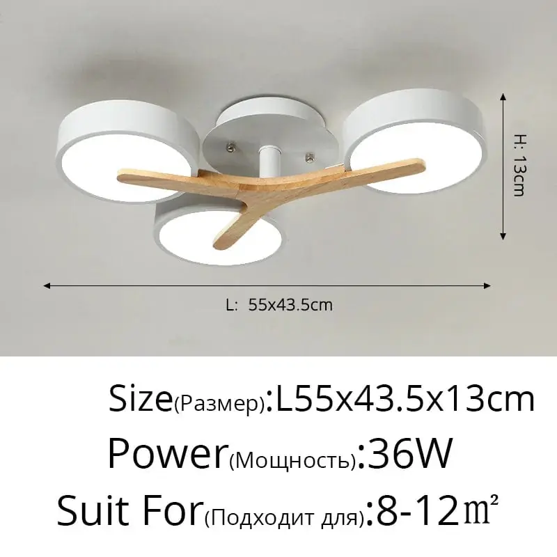 Lampe décorative LED nordique personnalisée Macaron Ins lustre minimaliste en bois pour la chambre et le salon.