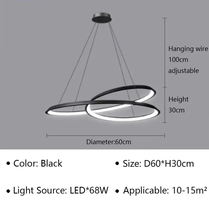 Lustre LED suspendu au design contemporain