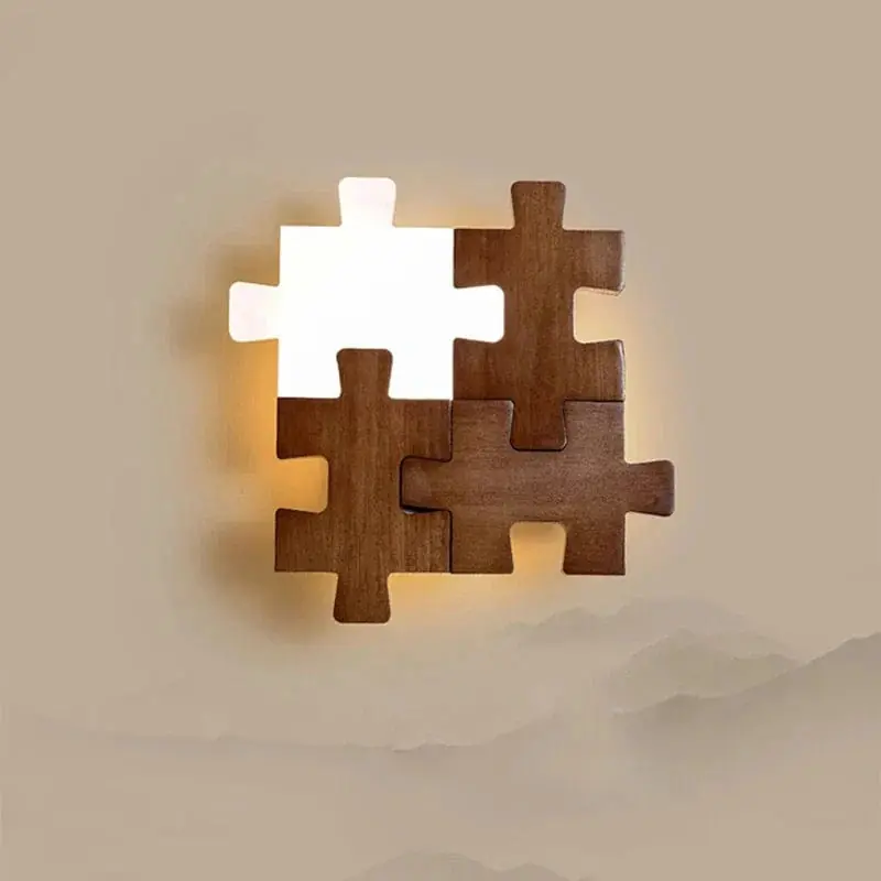 Applique murale LED en bois au design scandinave
